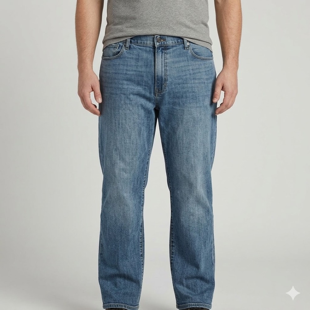 Lucky Brand 363 Straight‎ Leg Jeans Mens 40x30 Light Wash Denim Blue EUC